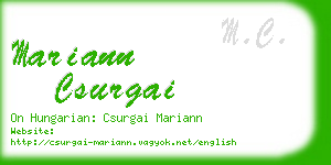 mariann csurgai business card